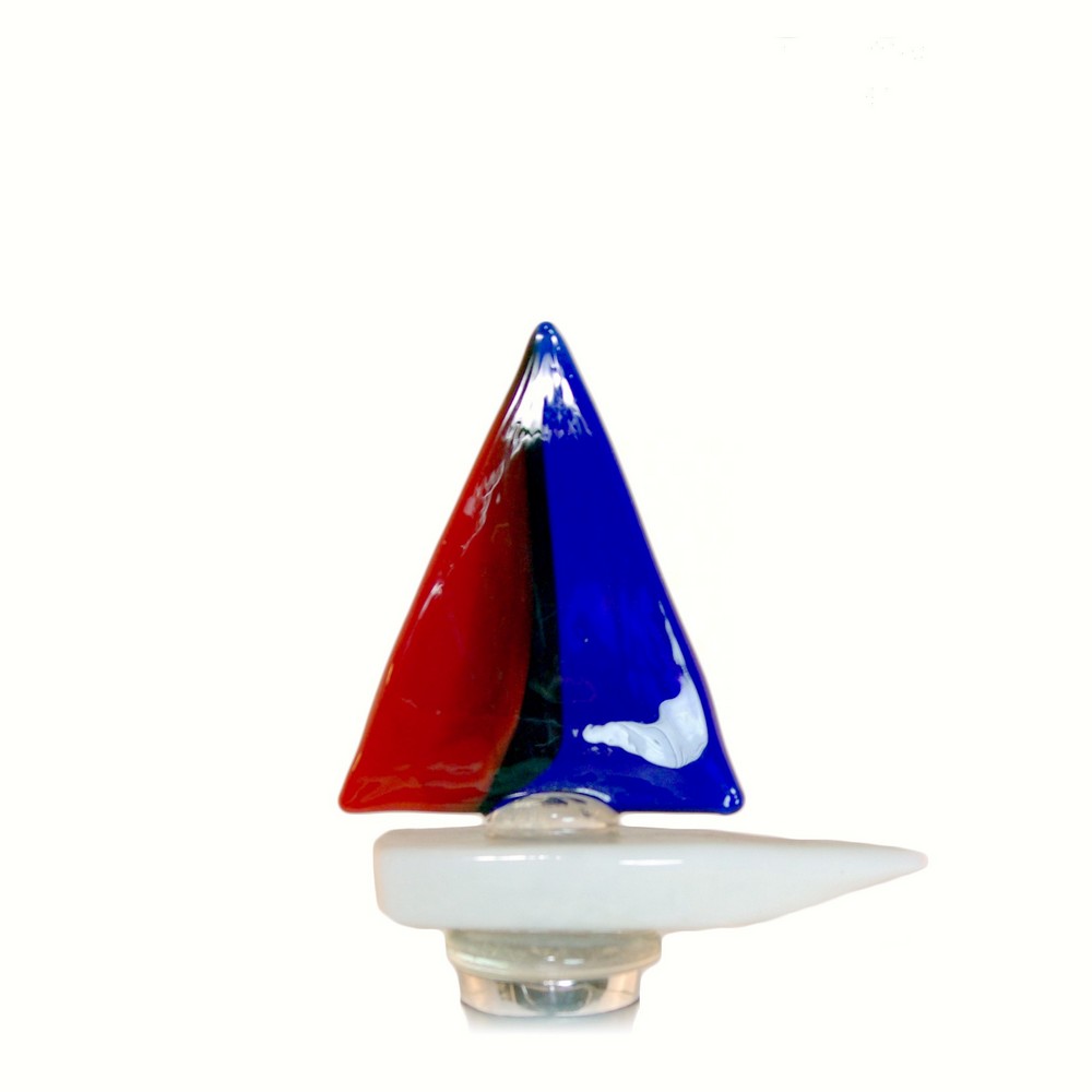 Glass Sailboat Bottle Stopper