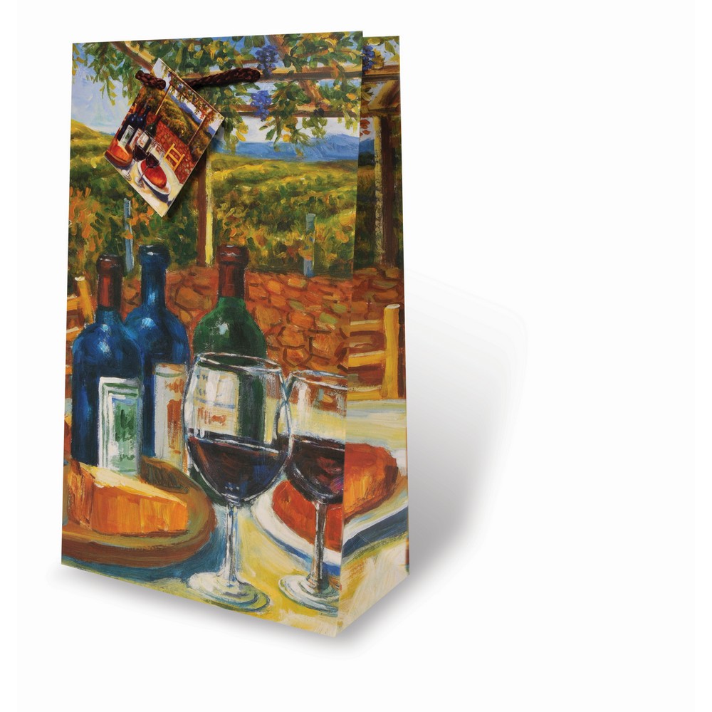 Wine Trellis Printed Paper Two Wine Bottle Bag