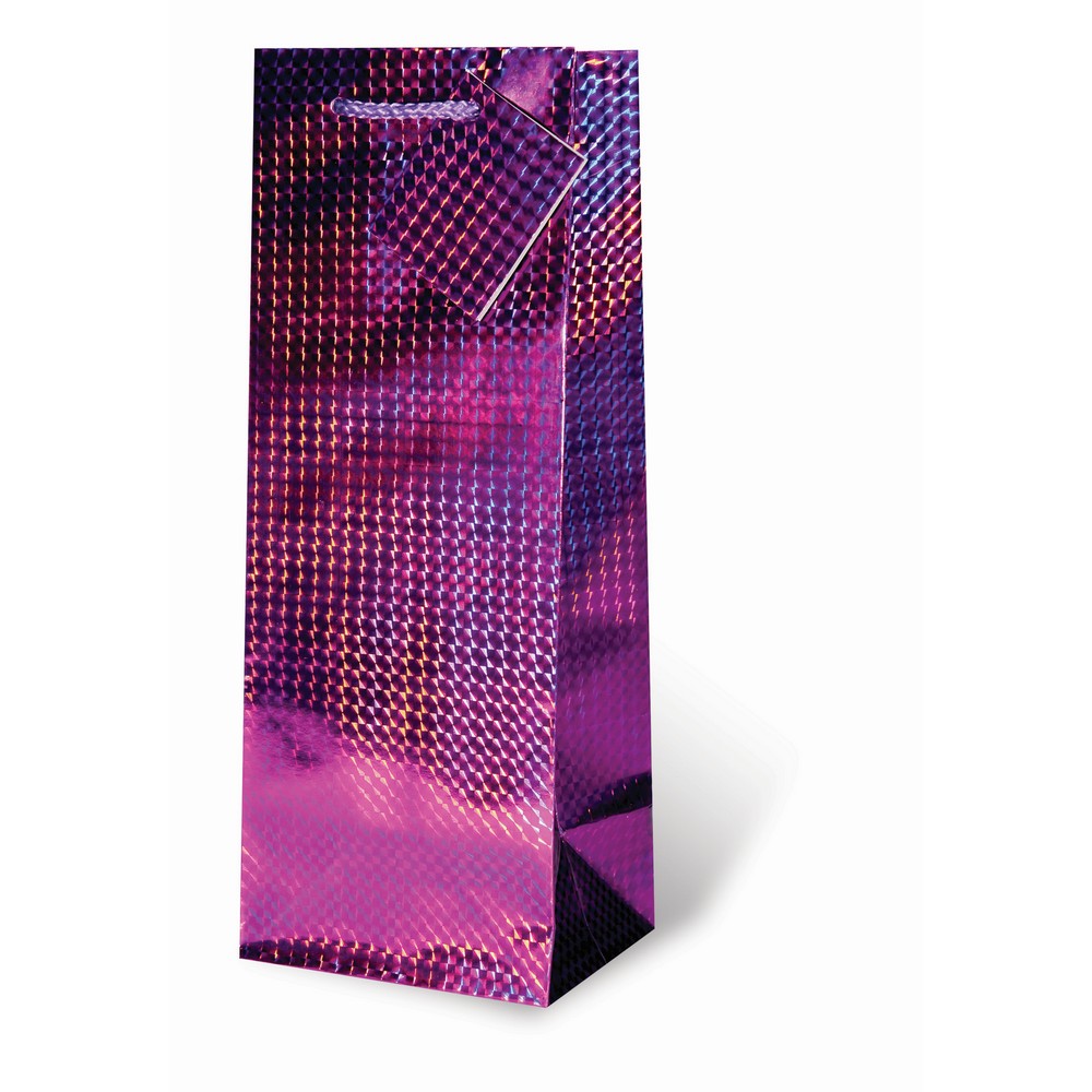 Foil Paper Wine Bottle Bag - Purple
