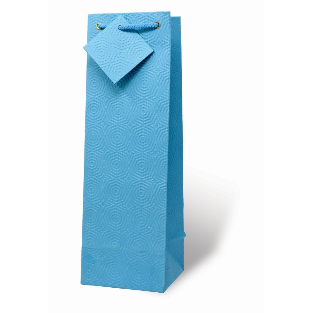 Handmade Blue Texture Wine Bottle Gift Bag