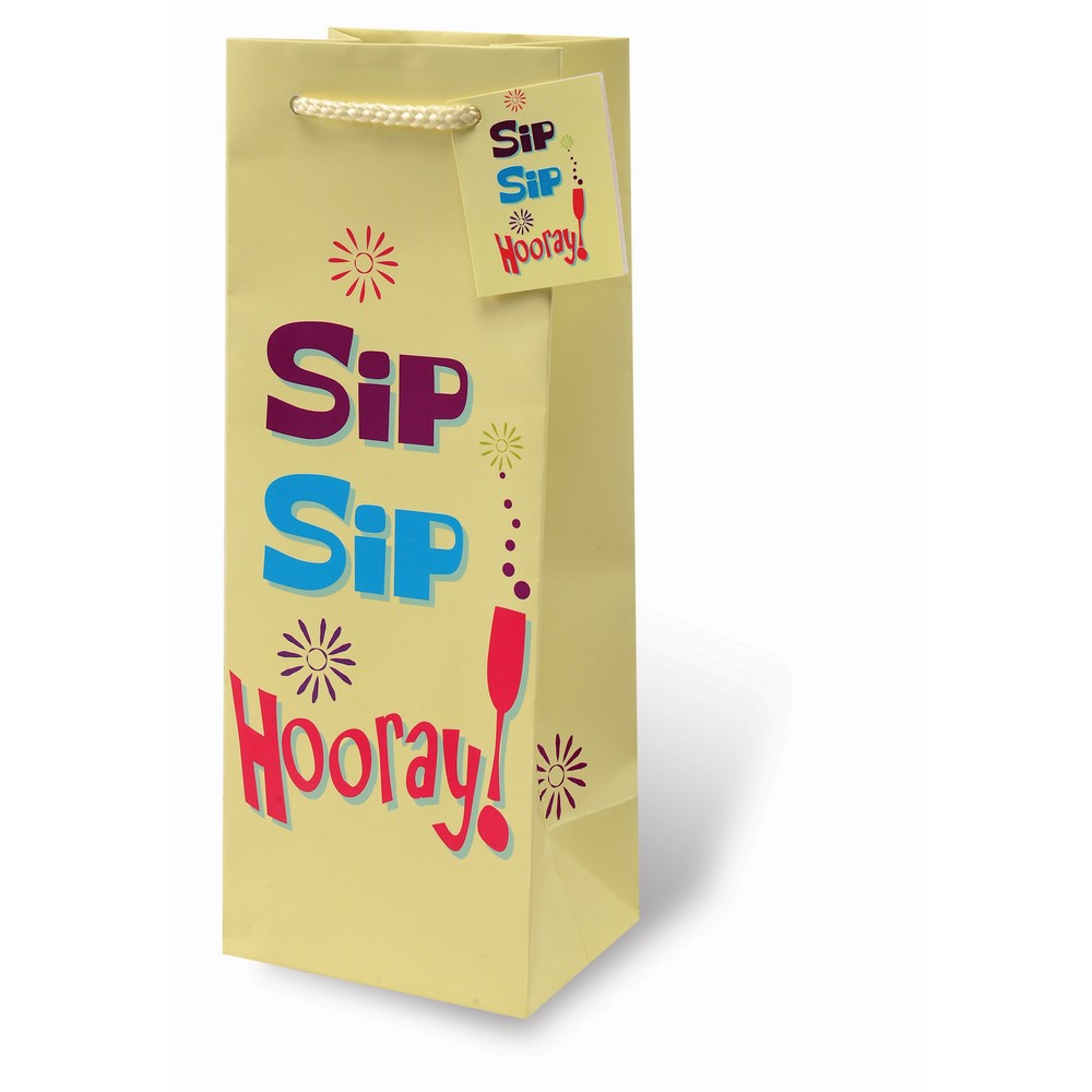 Sip Sip Hooray! Wine Bottle Gift Bag