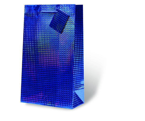 Blue Foil Two Bottle Wine Gift Bag