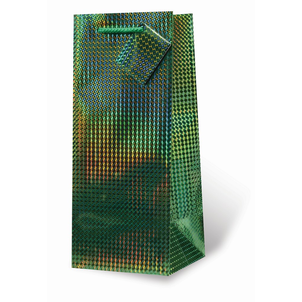 Green Foil Wine Bottle Gift Bag