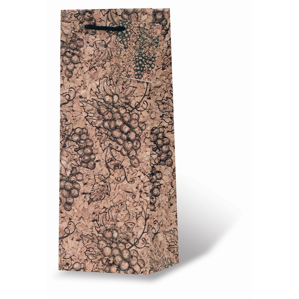 Cork & Grapes Wine Bottle Gift Bag