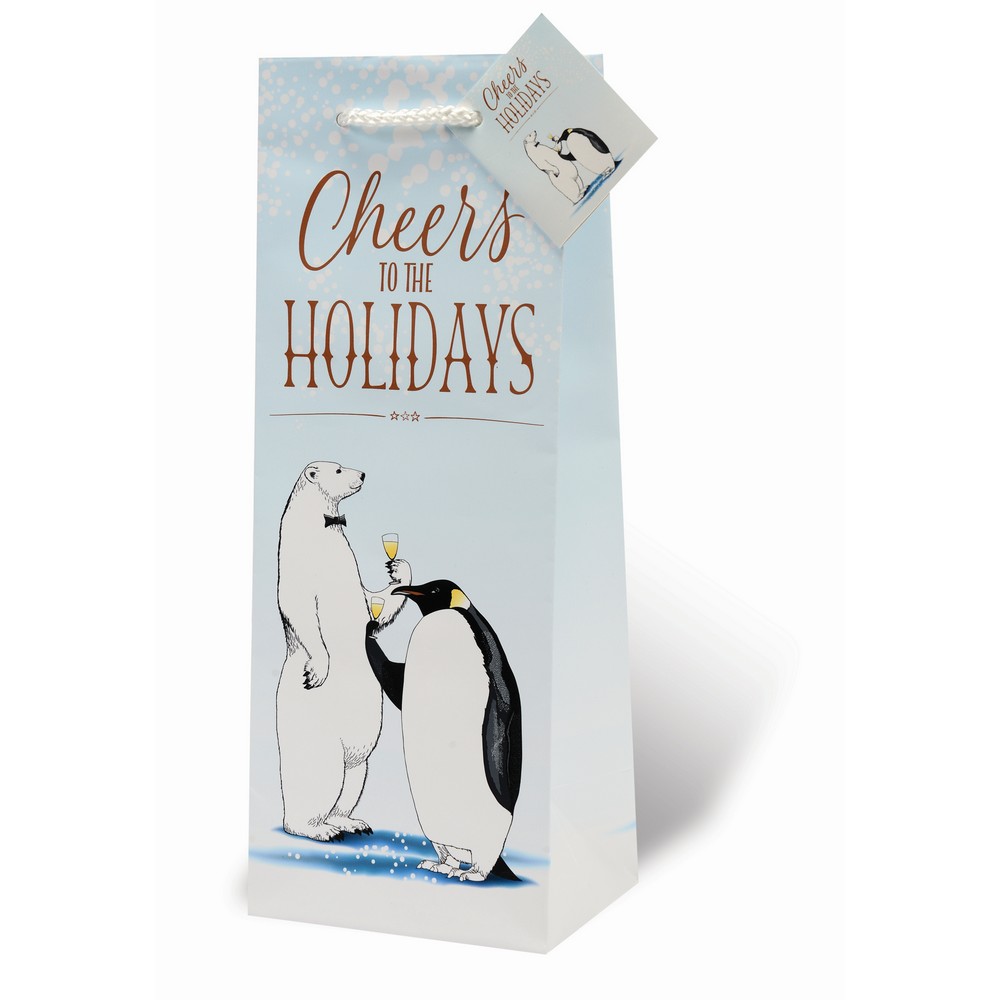 Cheers to the Holidays Wine Bottle Gift Bag