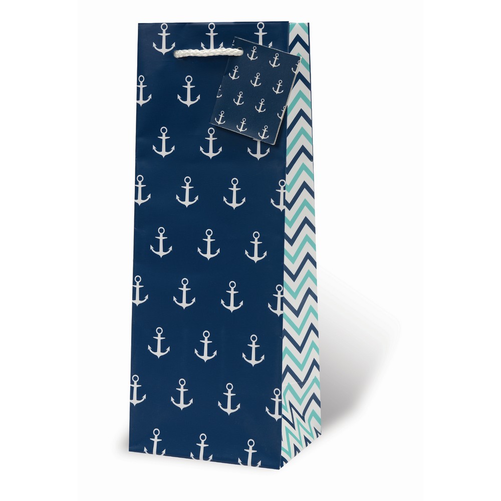 Anchors Away Wine Bottle Gift Bag
