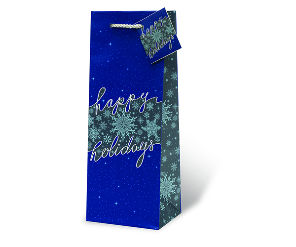 Happy Holidays Wine Bottle Gift Bag