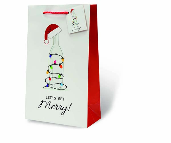 Let's Get Merry Two Bottle Wine Gift Bag