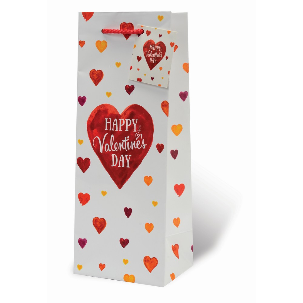 Happy Valentine's Day Wine Bottle Gift Bag
