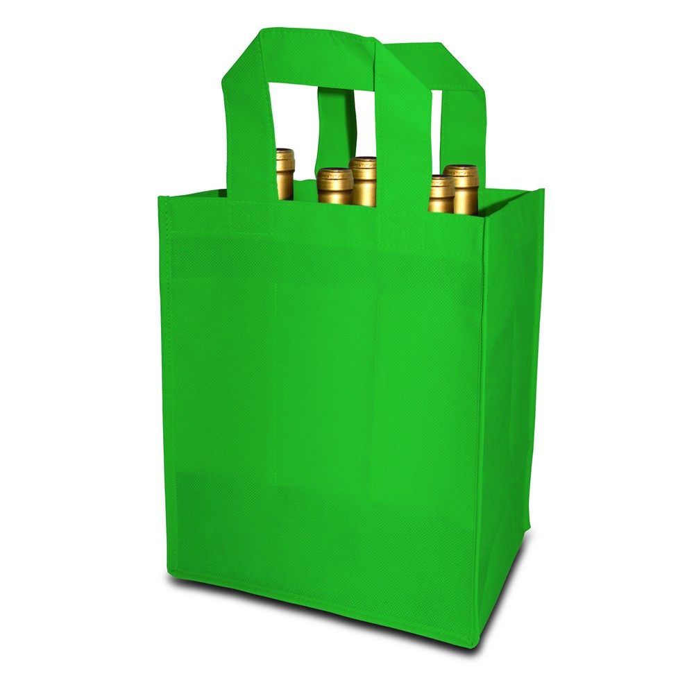 Green 6 Bottle Non-Woven Tote