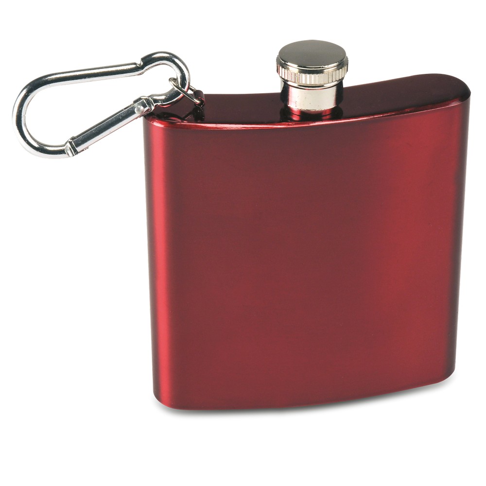 6 oz Flask Red Carabiner