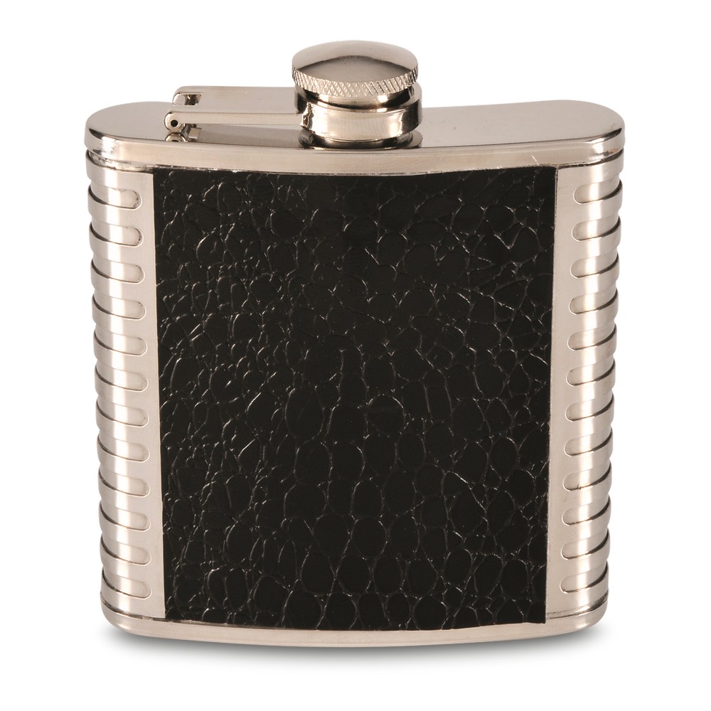 6 oz Faux Leather & Metal Flask