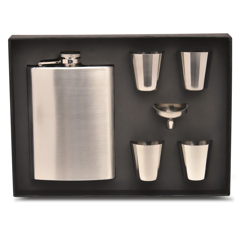 Stainless Steel 8oz Flask Gift Set
