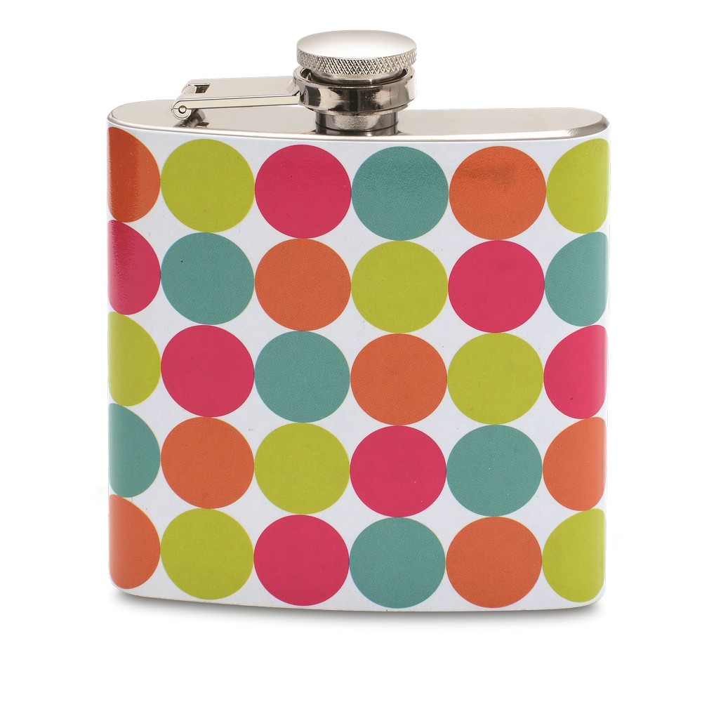 6 oz Polka Dots Flask