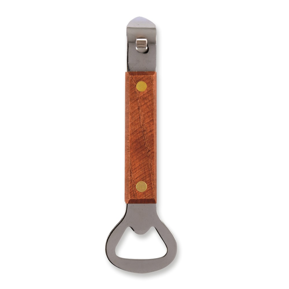 Bottle and Can Opener with Wood Handle