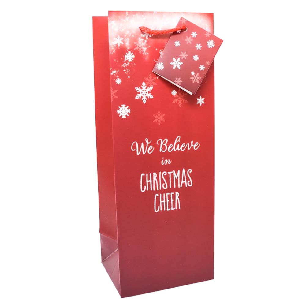 Believe Christmas Cheer Wine Bag