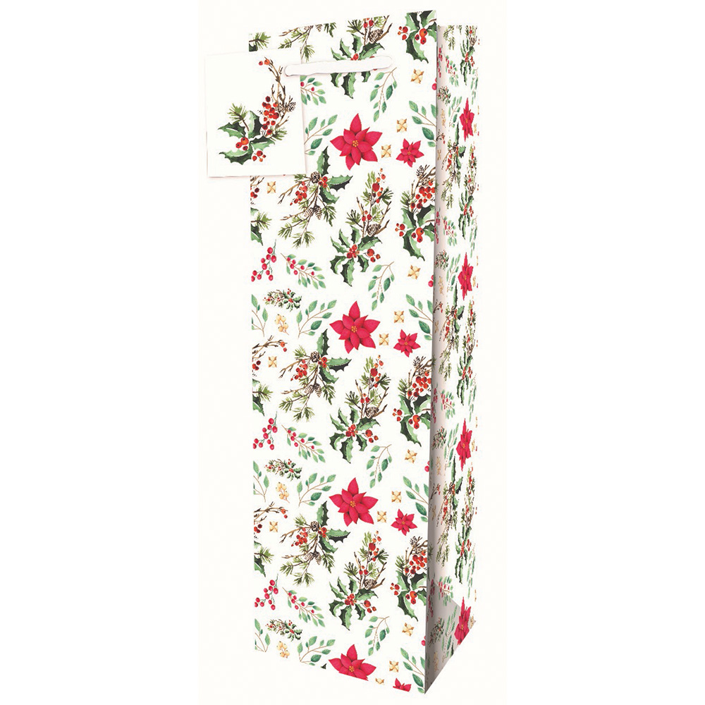 Wine Bag - Holiday Floral