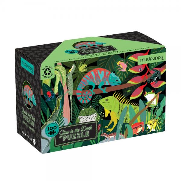 Frogs & Lizards Glow in the Dark 100 Piece Puzzle