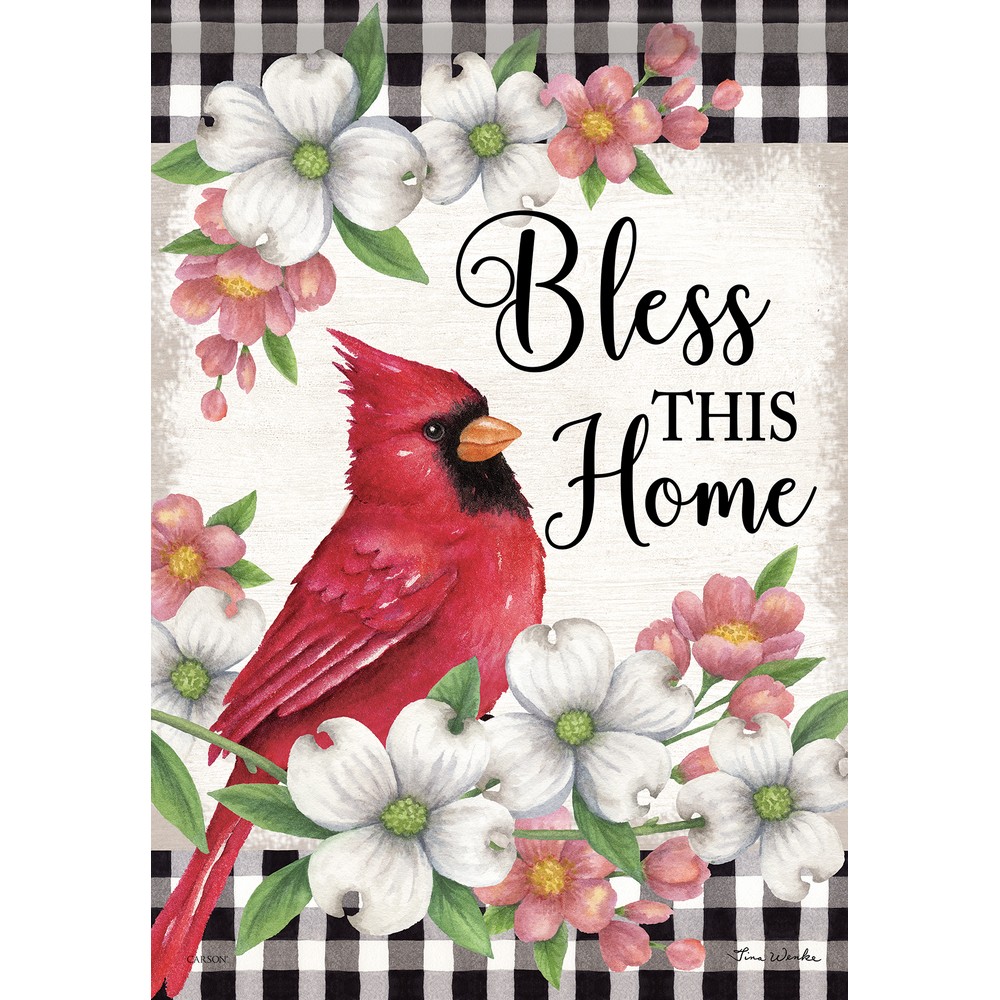 Cardinal and Dogwoods Garden Flag