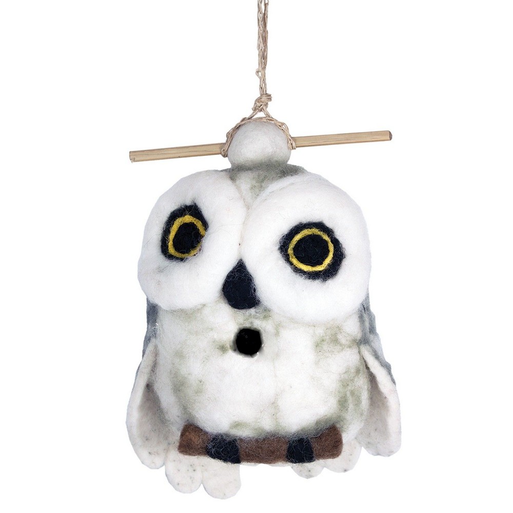 Snowy Owl Felt Bird House