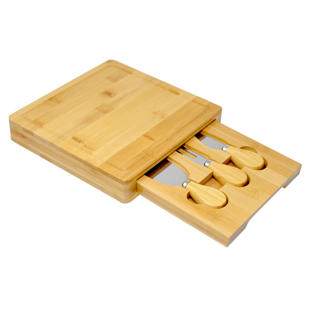 Bamboo Serving Board and Knives Set