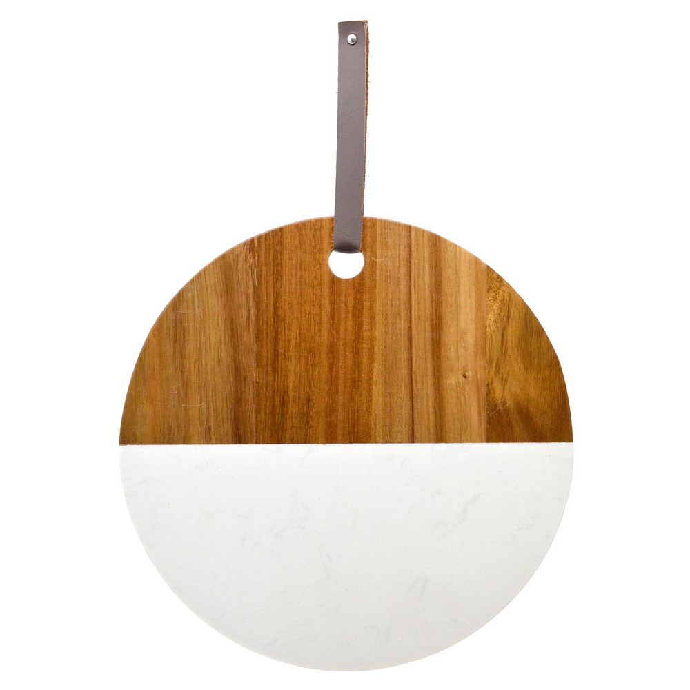 Marble and Acacia Serving Board