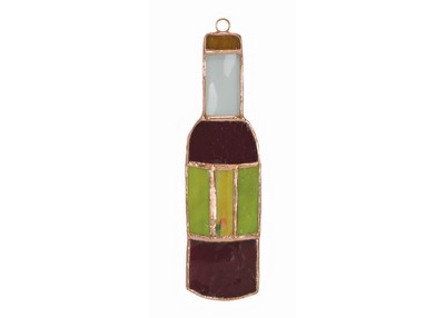 Stained Glass Wine Bottle Suncatcher