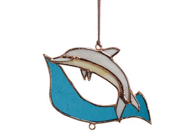 Stained Glass Dolphin Suncatcher