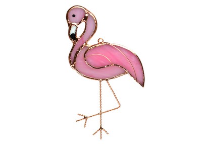 Stained Glass Flamingo Suncatcher