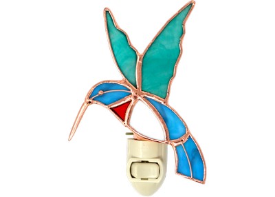 Stained Glass Hummingbird Nightlight
