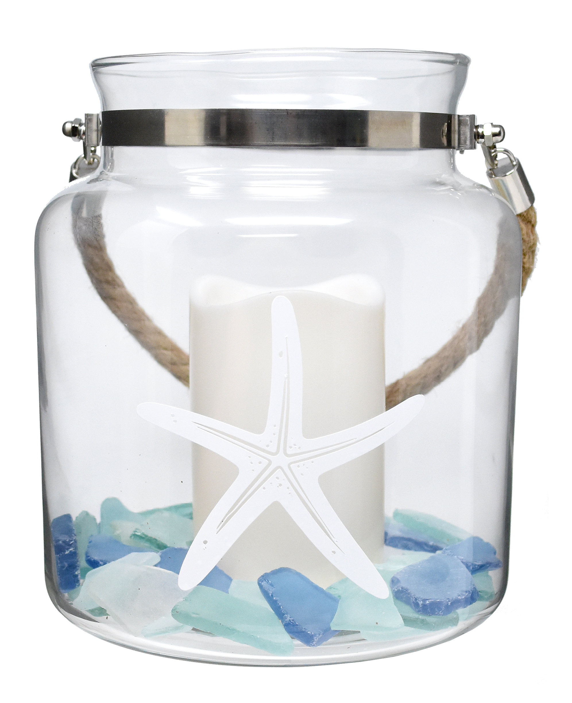 Coastal 8 inch Glass Canister