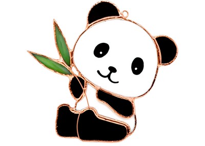 Stained Glass Panda Suncatcher