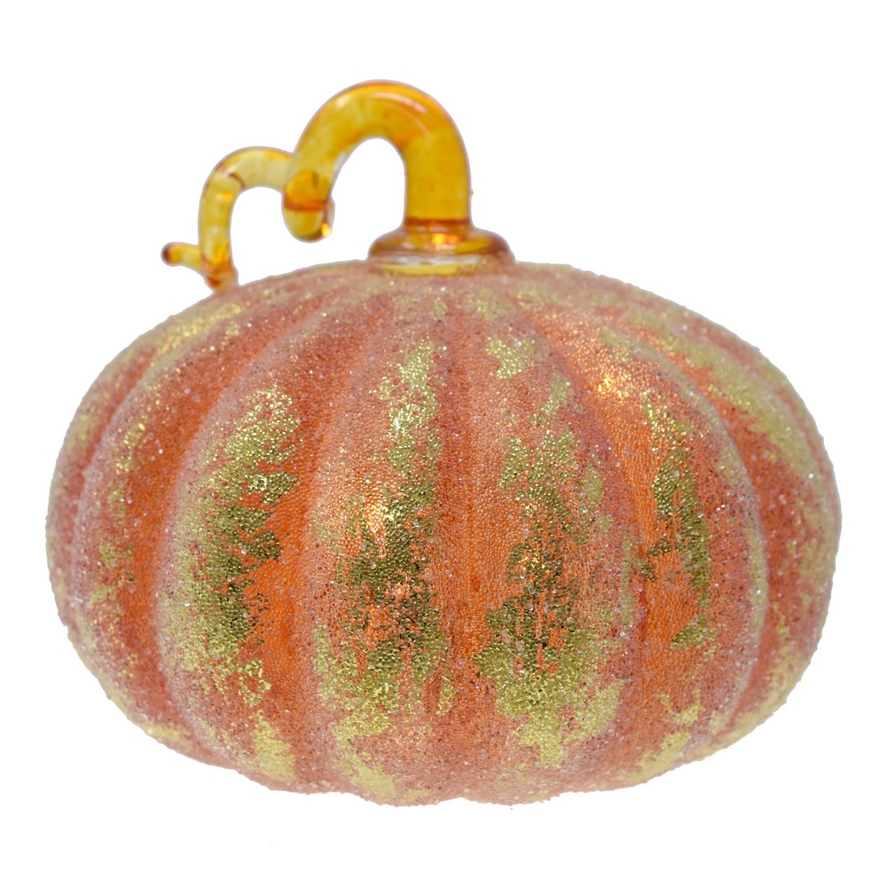 Small Frosted Orange LED Pumpkin