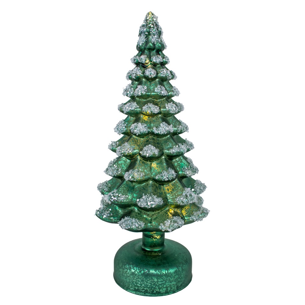 Glass LED Tree Sage Green 10 inch