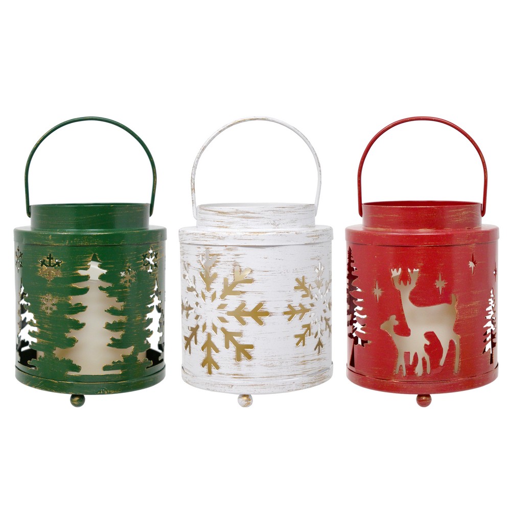 5 Inch Metal Holiday Icon Lantern Assortment