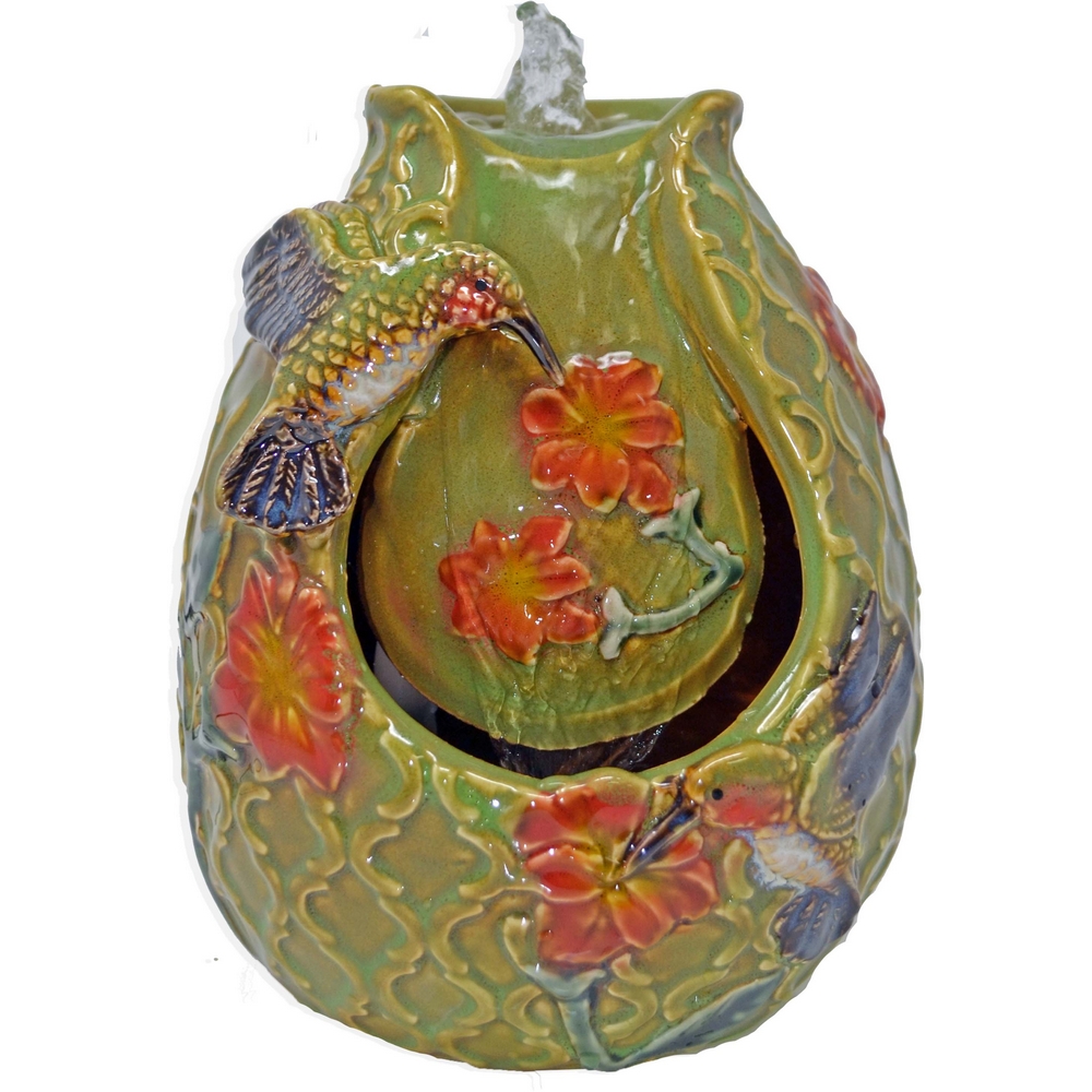Hummingbird Tabletop Ceramic Fountain