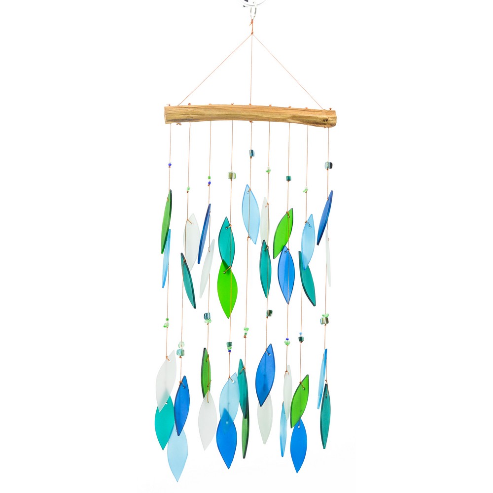 Ocean Blues Beaded Glass Chime