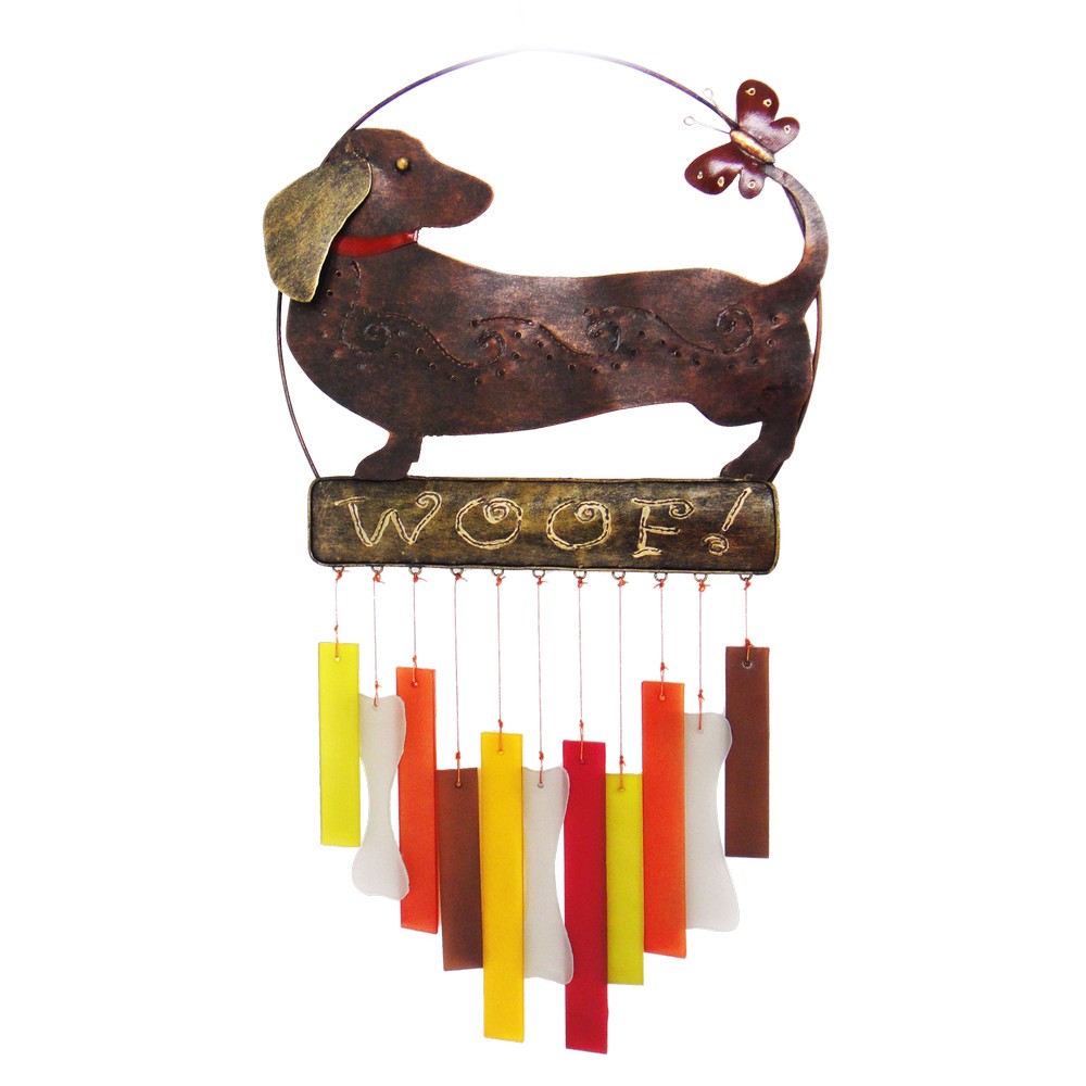 Dachsie Woof Glass Wind Chime