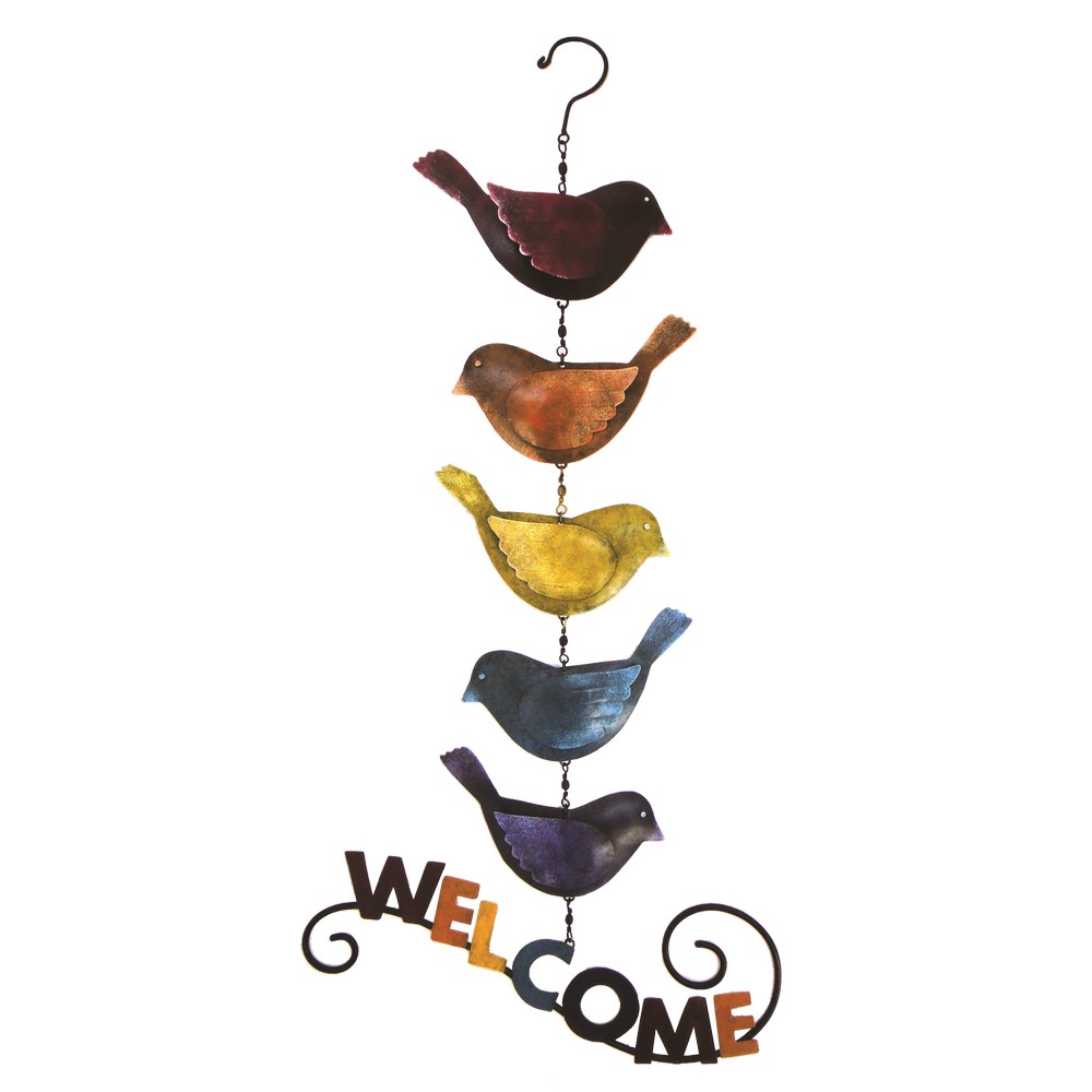 Welcome Hanging Rainbow Birds