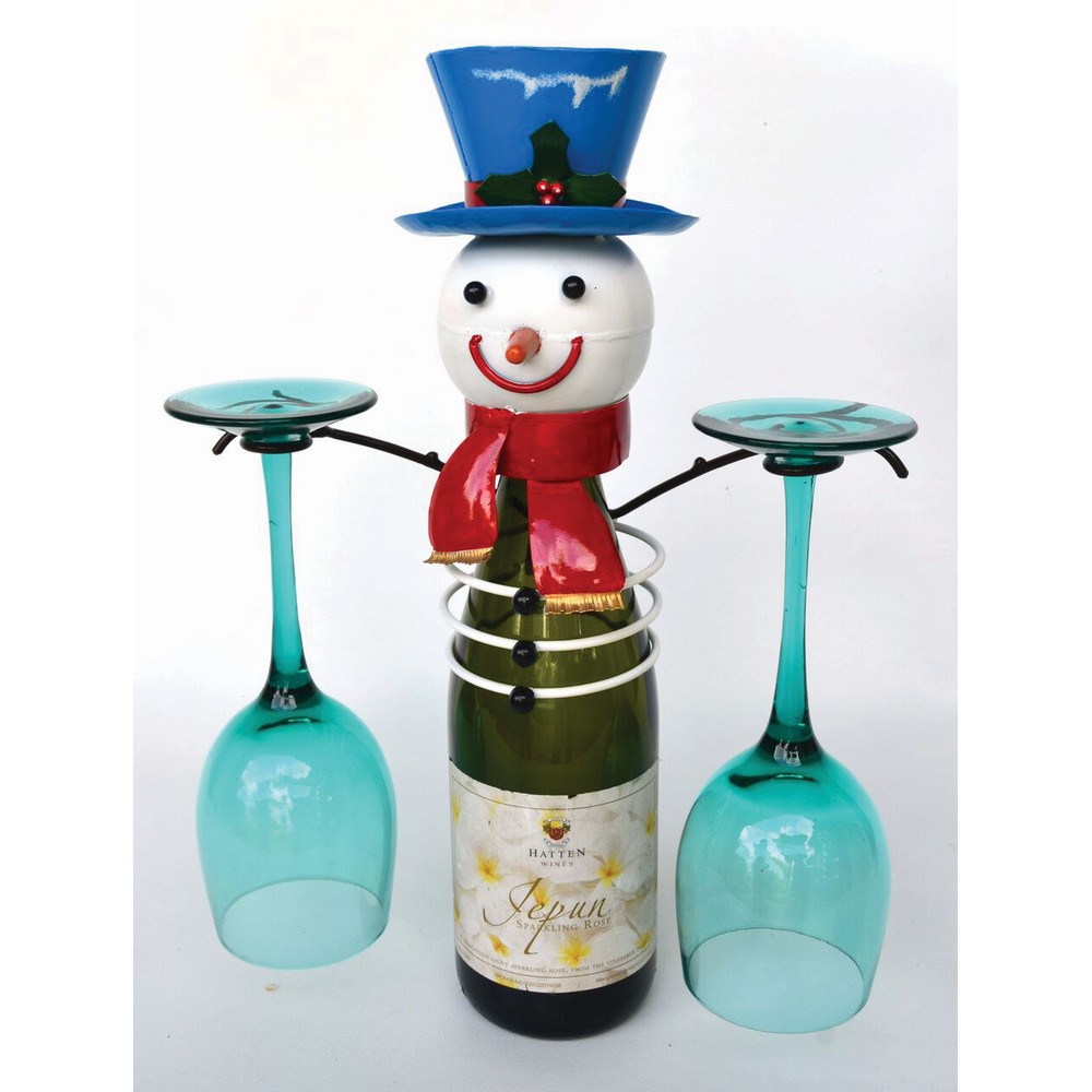 Snowman Bottle & Glass Holder