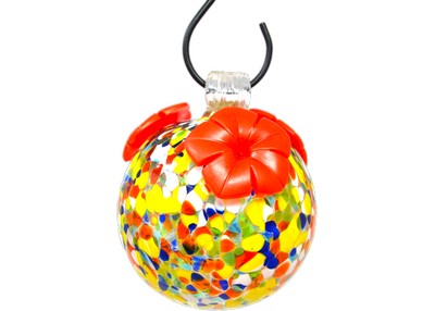 Multicolored Glass Hummingbird Feeder
