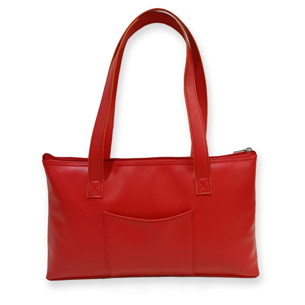 Red Faux Leather Wine Purse for Two Bottles