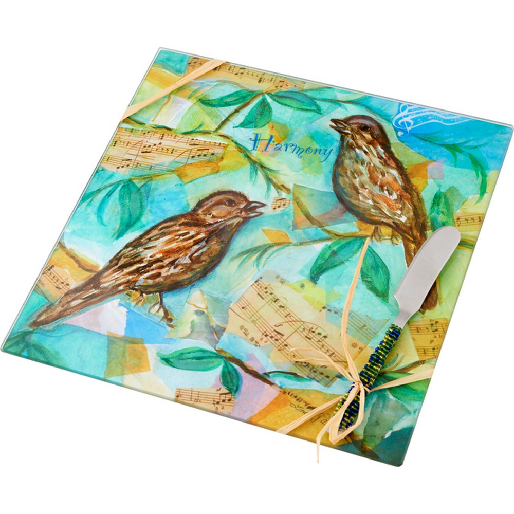 Cheese Board Bird Harmony Square 9 Inch