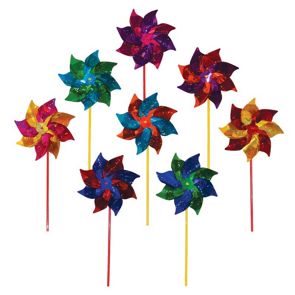 8 inch Mylar Pinwheel (8 pc Assortment)
