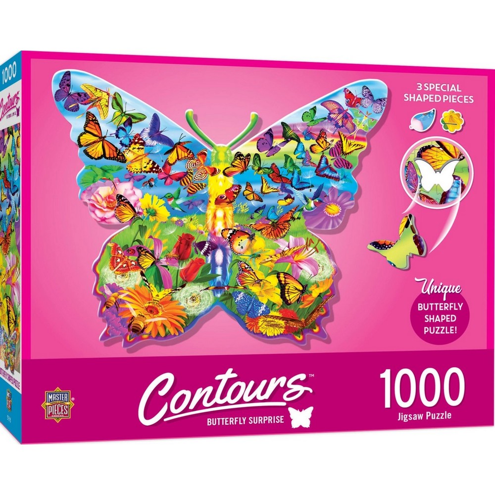 Contours Shaped Butterfly Shape 1000 Piece Puzzle
