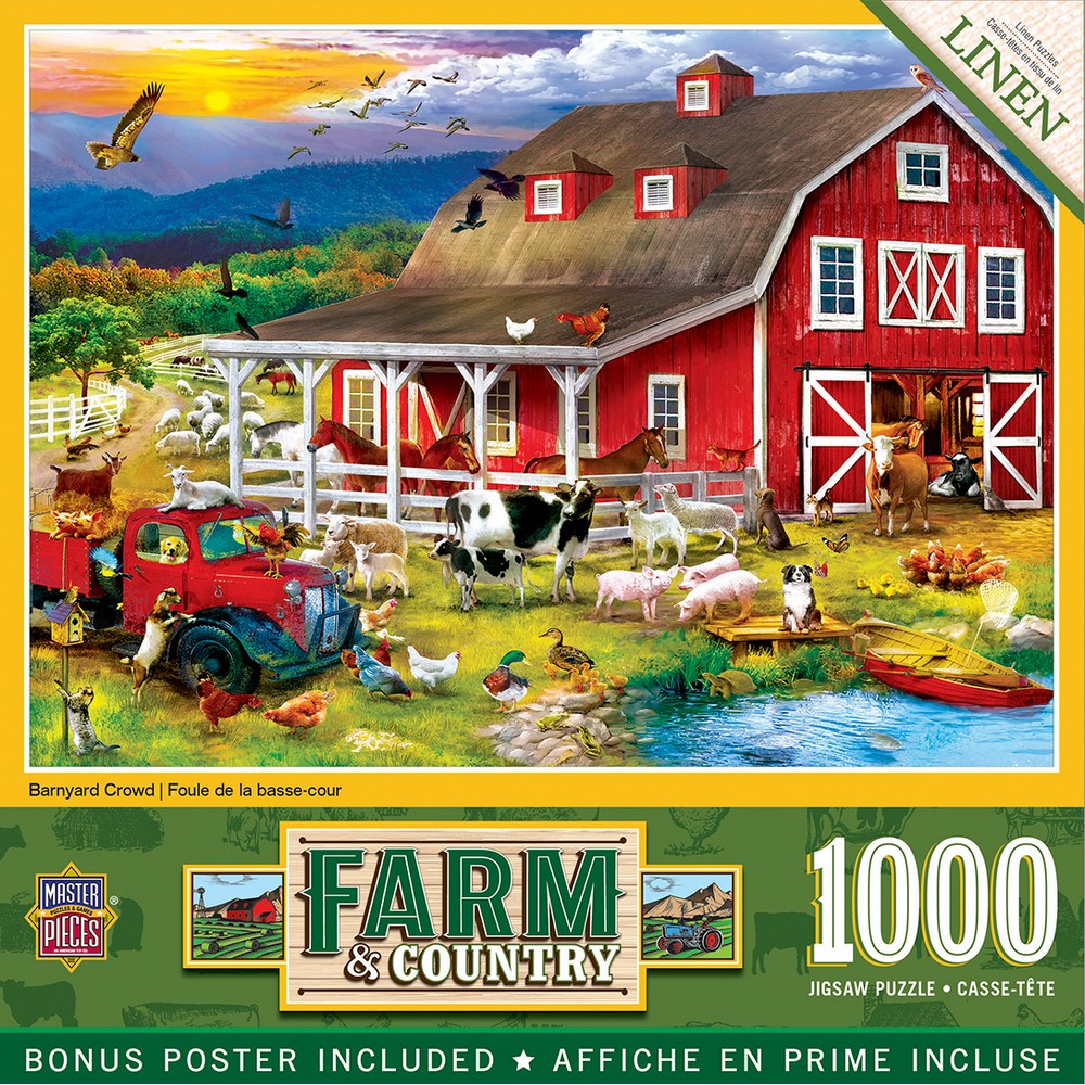 Farm & Country Barnyard Crowd 1000 Piece Puzzle