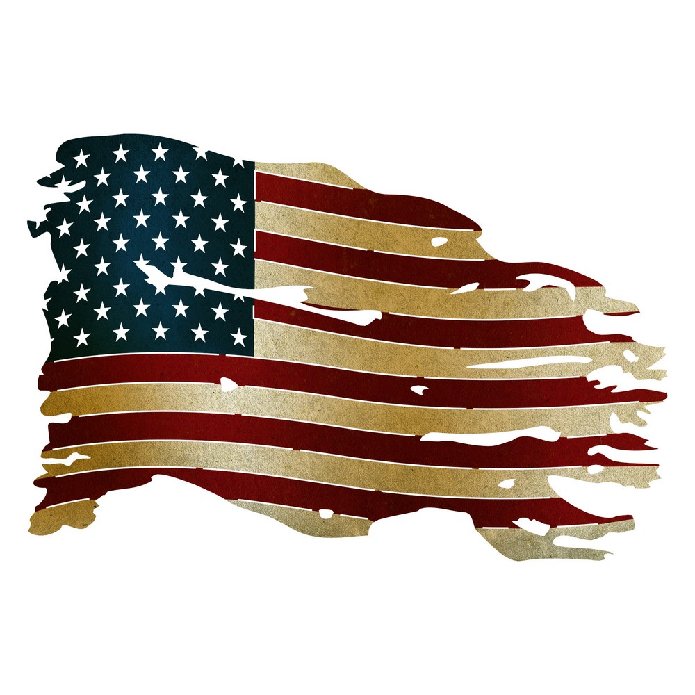 US Tattered Flag Wall Art