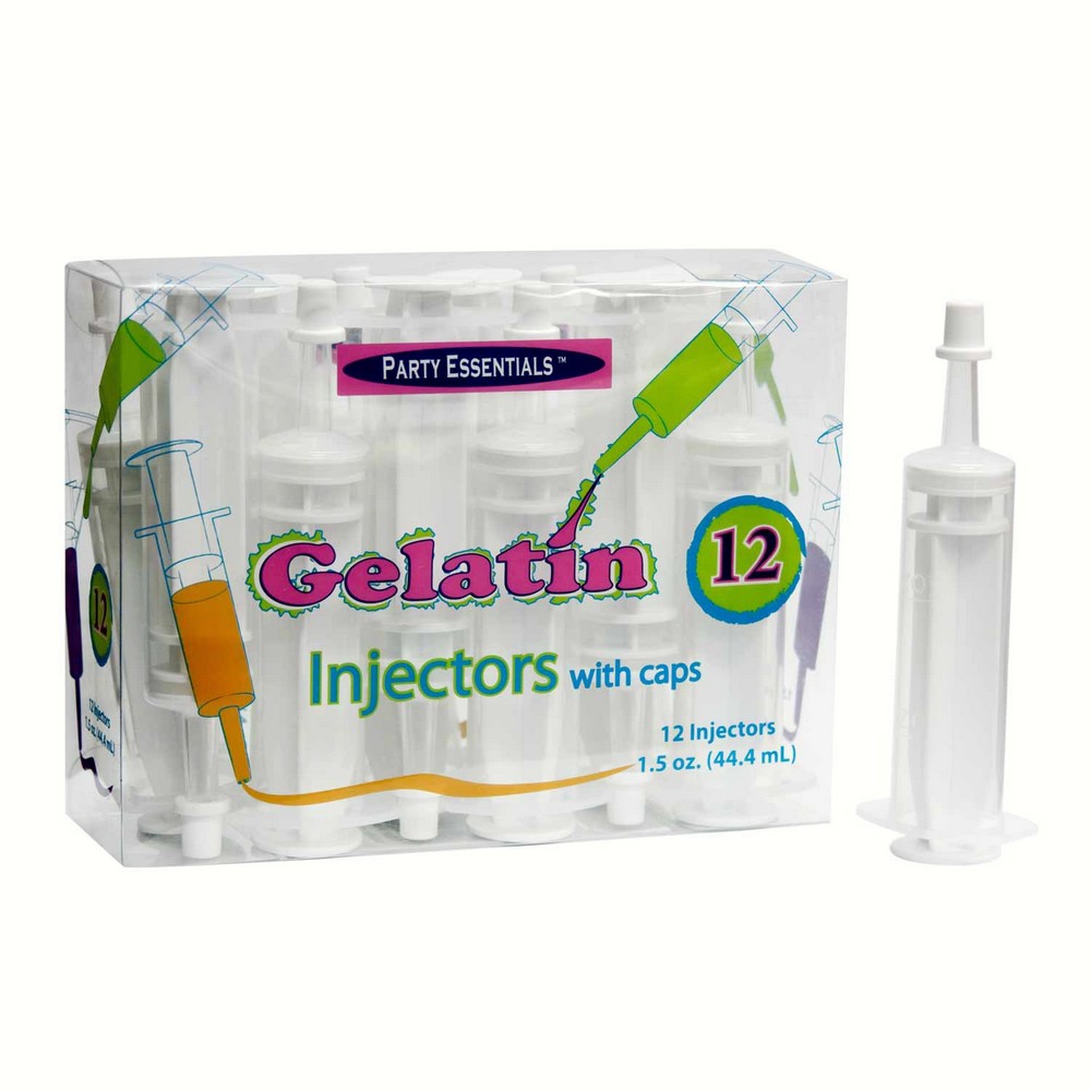 1.5 oz Gelatin Injectors with Cap Clear 12 ct