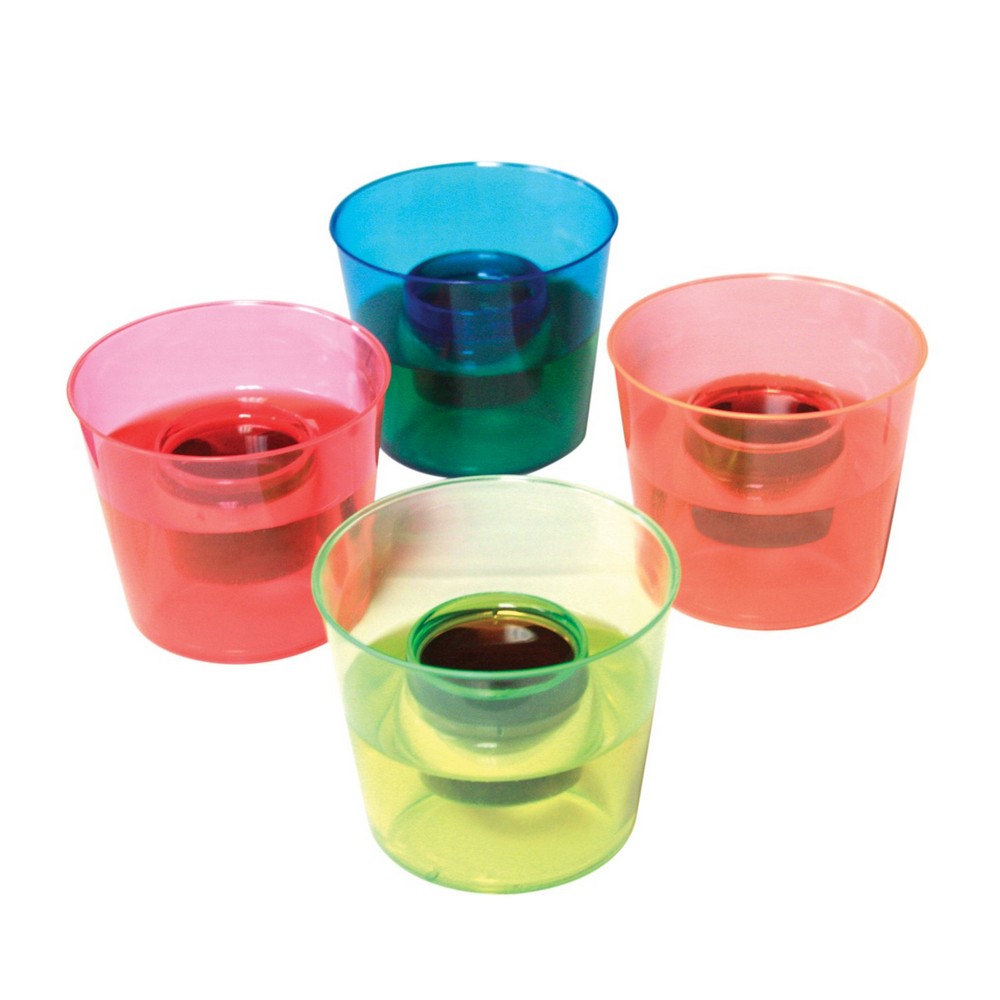 4 oz Bomber Cups Assorted Neon Soft Plastic 12 ct