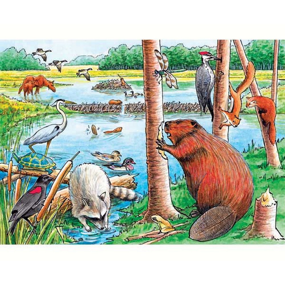 Cobble Hill The Beaver Pond 35 Piece Tray Puzzle